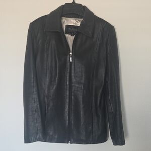 Wilsons Black Leather Lined Jacket Small